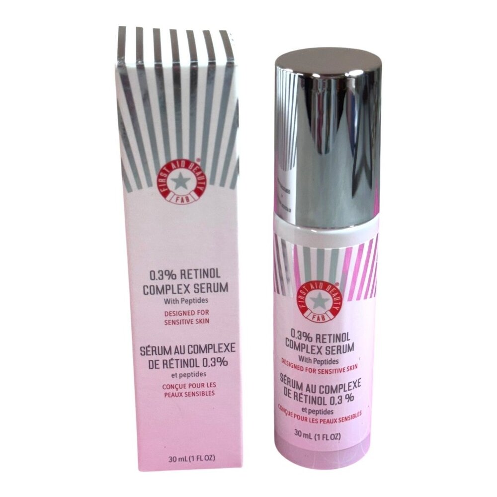 First Aid Beauty 0.3% Retinol Complex Serum With Peptides - Full Size 1 Oz Boxed
